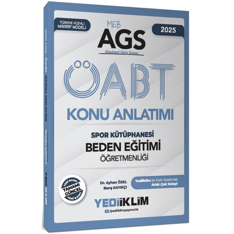 2025 MEB AGS ÖABT Beden Eğitimi Öğretmenliği Spor Kütüphanesi Konu Anlatımı Yediiklim Yayınları