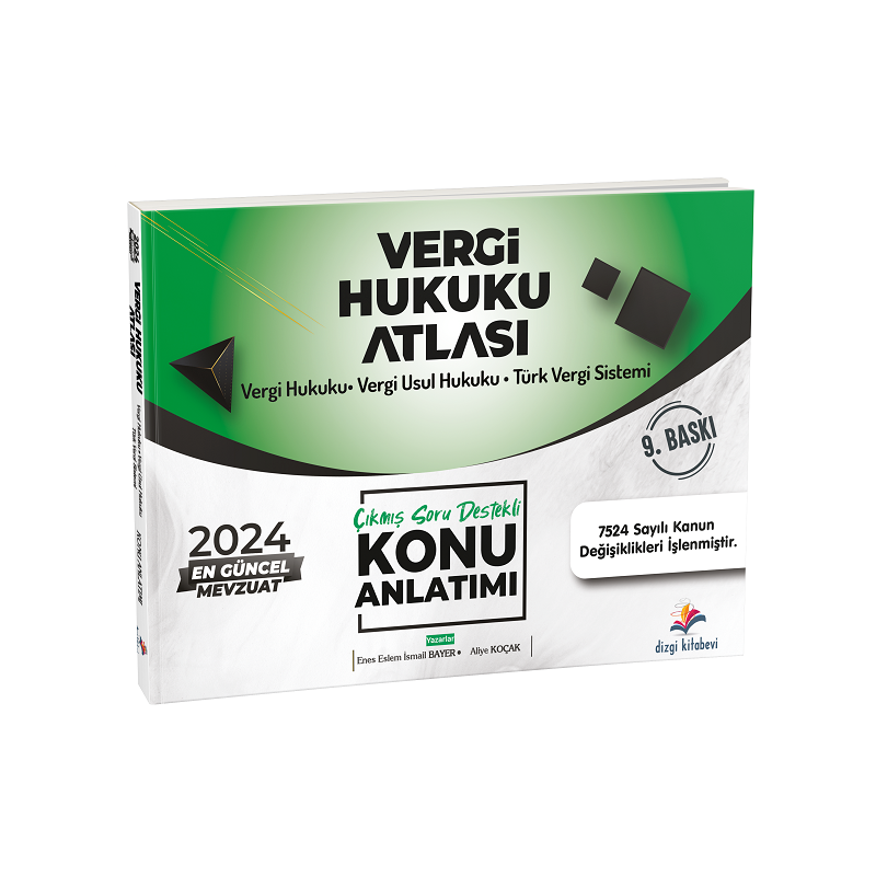 Dizgi Kitap 2024 Vergi Hukuku Atlası Çıkmış Soru Destekli Konu Anlatımı Enes Eslem İsmail Bayer