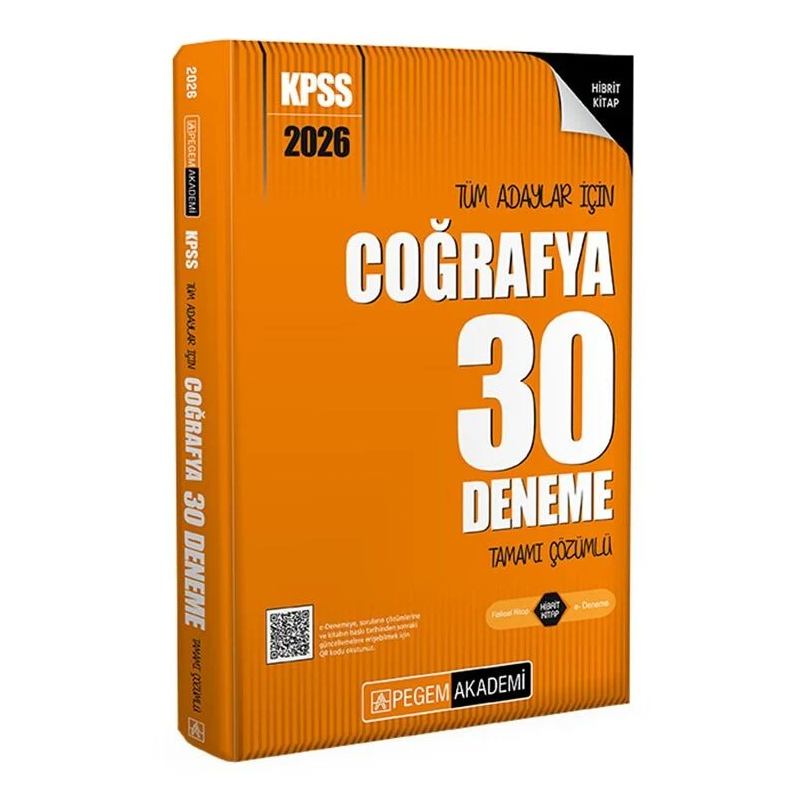 2026 KPSS Tüm Adaylar İçin Coğrafya 30 Deneme Tamamı Çözümlü Pegem Yayınları