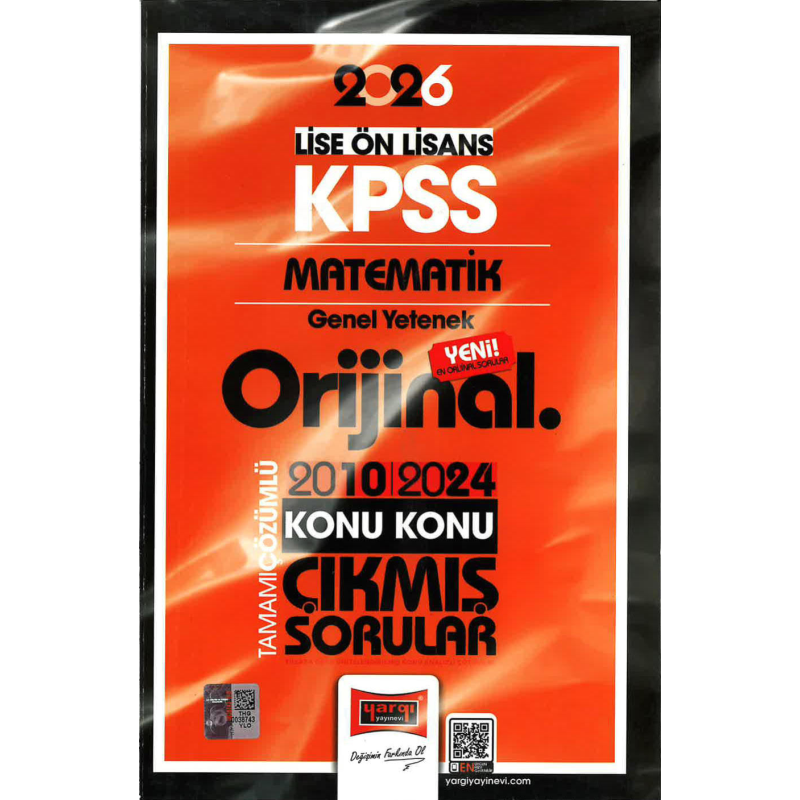 2026 KPSS Lise-Önlisans Matematik Orijinal 2010-2024 Konu Konu Çıkmış Sorular Yargı Yayınları