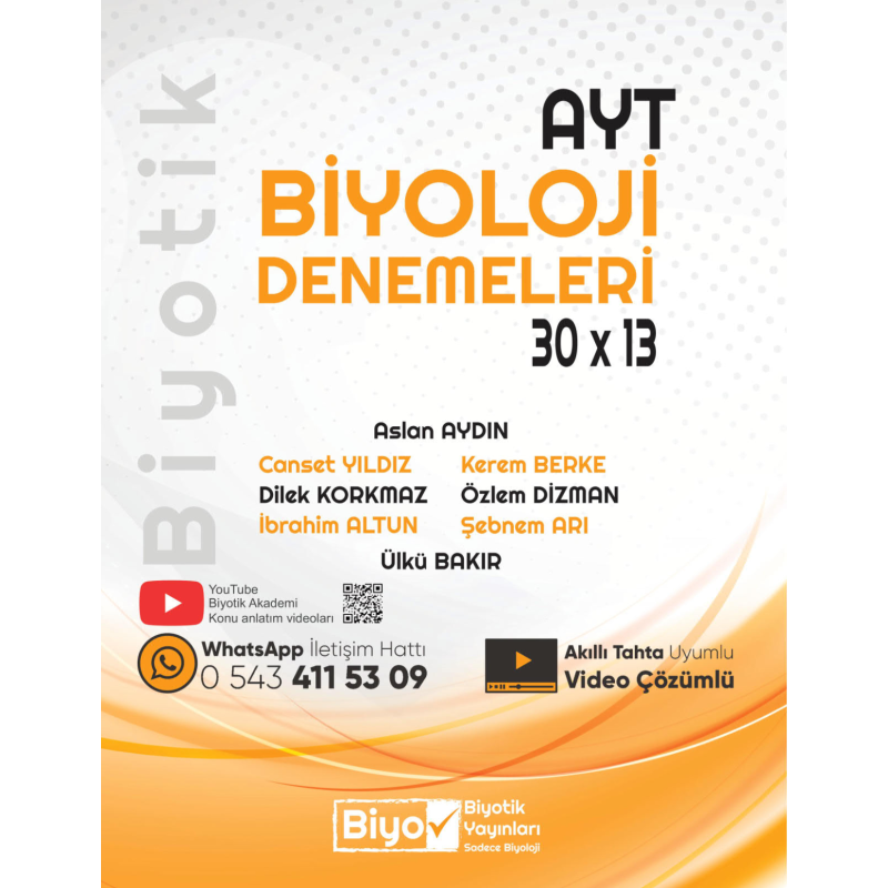 AYT Biyoloji Biyotik 30 x 13 Denemeleri Biyotik Yayınları
