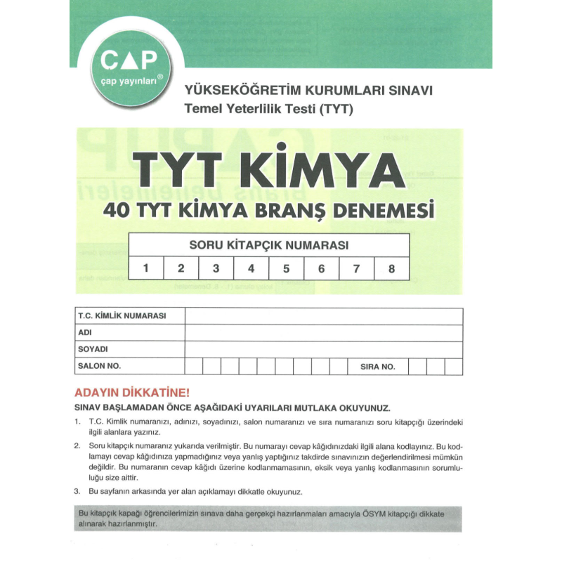 TYT Kimya 40 x 7 Up Deneme
