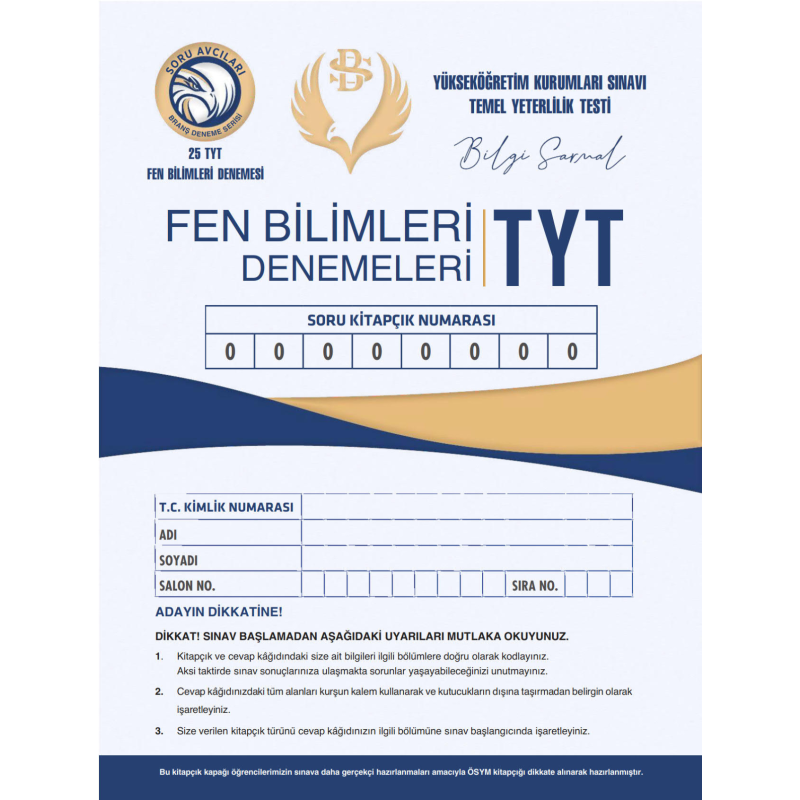 TYT FEN BİLİMLERİ DENEMELERİ 25*20