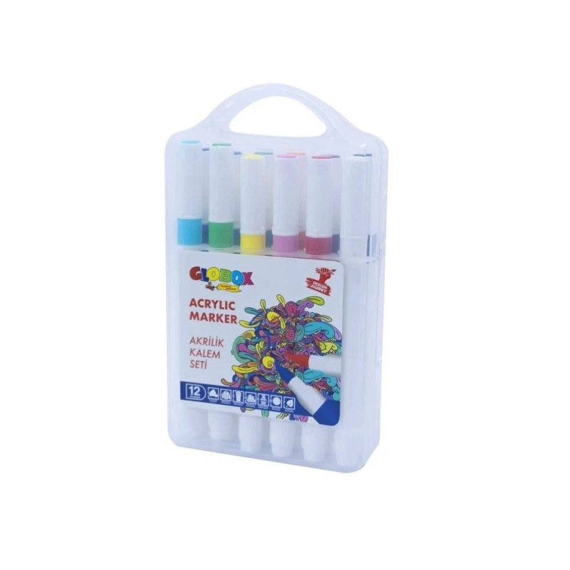 Globox Akrilik Marker Kalem Seti 12 Renk