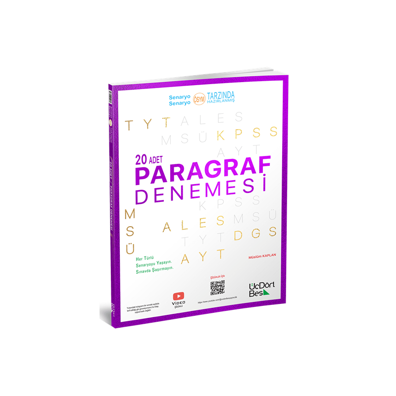 20 li Paragraf Deneme Üç Dört Beş Yayınları