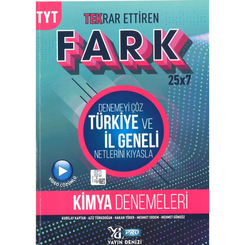 TYT Kimya Fark 25 x 7 Tekrar Ettiren Denemeleri