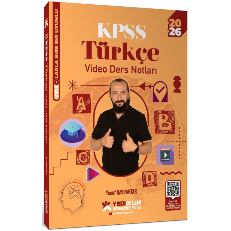2026 KPSS Türkçe Atölye Video Ders Notları Yusuf Bayraktar Yediiklim Yayınları