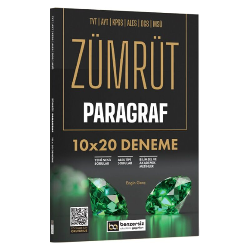 Zümrüt Paragraf 10x20 Deneme Benzersiz Akademi Yayınları