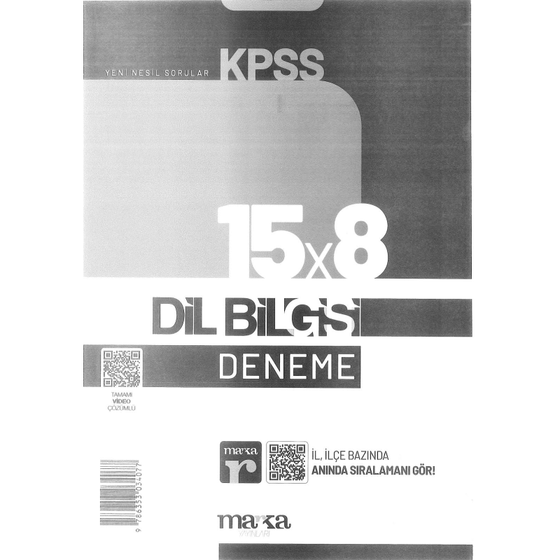 DİL BİLGİSİ 15*8 DENEME VİDEO ÇÖZÜMLÜ