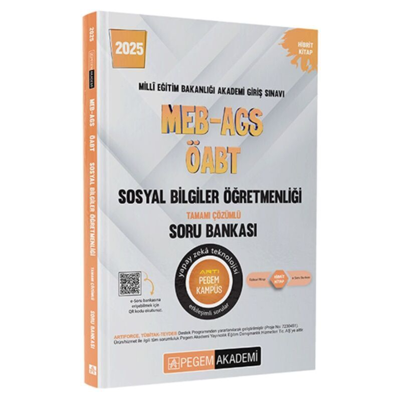 2025 MEB-AGS-ÖABT Sosyal Bilgiler Tamamı Çözümlü Soru Bankası Pegem Akademi Yayıncılık