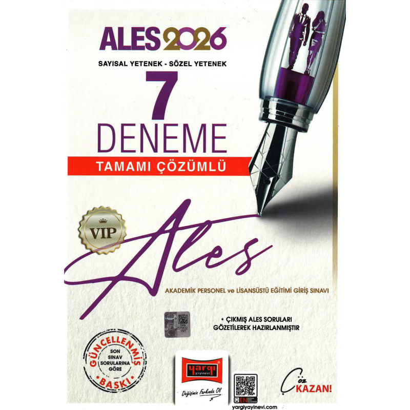 2026 ALES VIP Sayısal Sözel Yetenek Tamamı Çözümlü 7 Deneme Yargı Yayınları