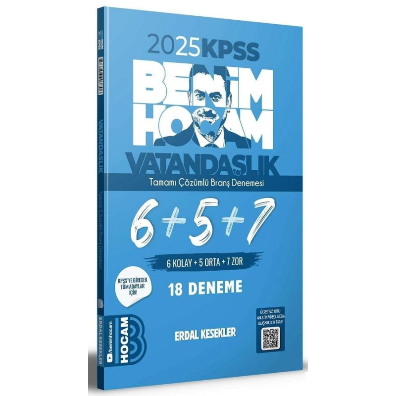 Benim Hocam Yayınları 2025 KPSS Vatandaşlık Tamamı Çözümlü 6+5+7 Deneme