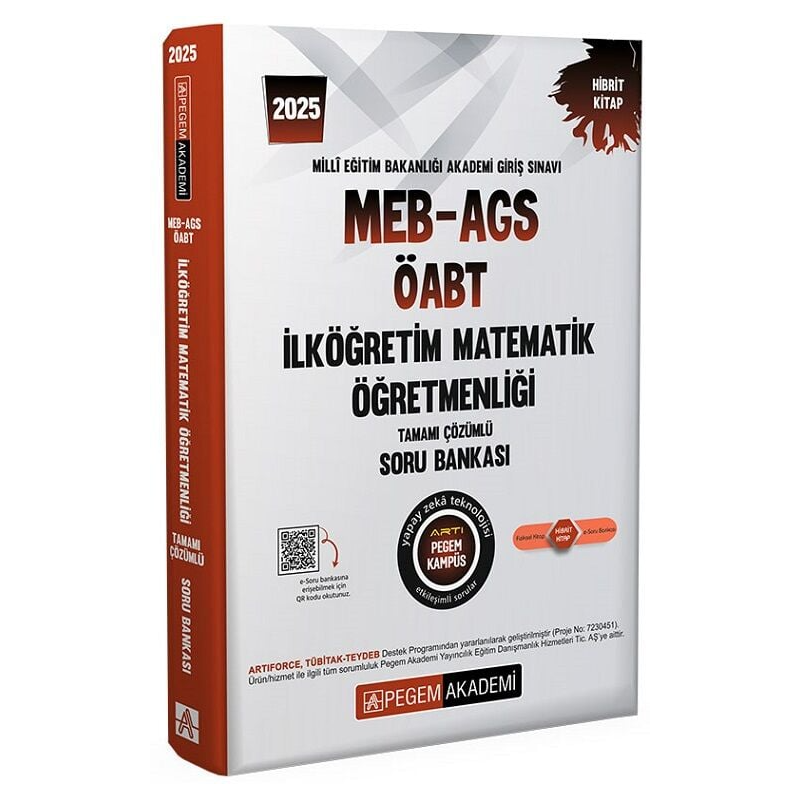 2025 MEB-AGS-ÖABT İlköğretim Matematik Öğretmenliği Tamamı Çözümlü Soru Bankası Pegem Akademi Yayıncılık