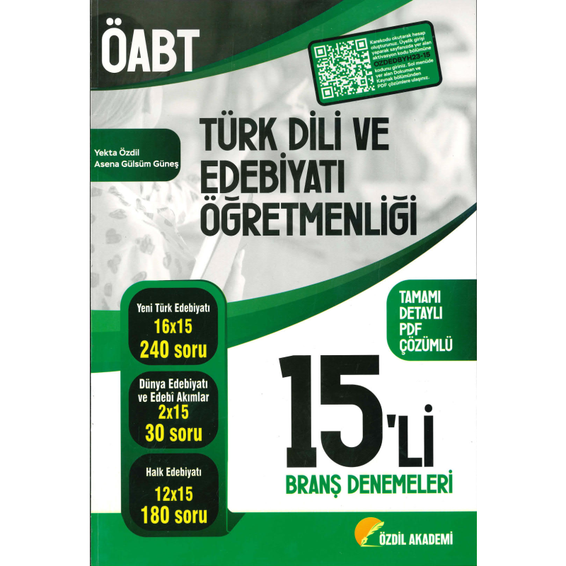 ÖABT TÜRK DİLİ VE EDEBİYATI ÖĞRETMENLİĞİ 15'Lİ BRANŞ DENEMELERİ