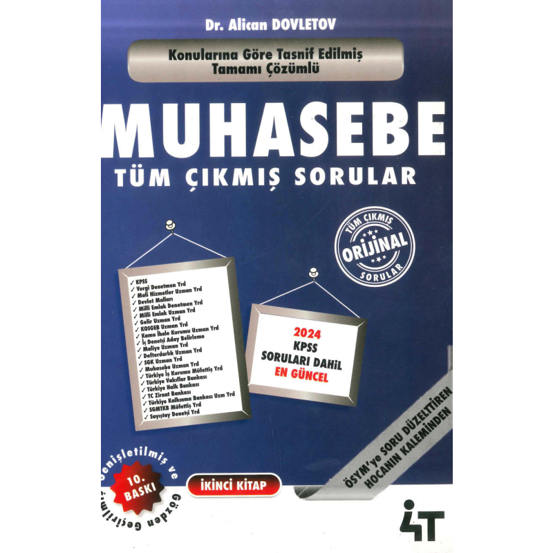 4T Yayınları Muhasebe Çıkmış Sorular 2. Kitap Alican Dovletov