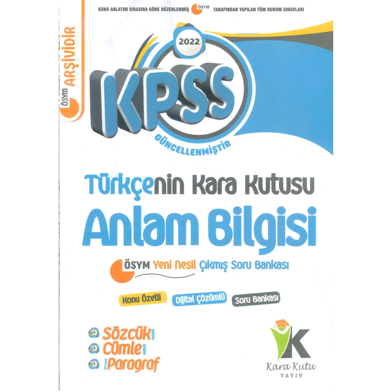 TÜRKÇENİN KARA KUTUSU ANLAM BİLGİSİ KONU ÖZETLİ ÇIKMIŞ SORULAR