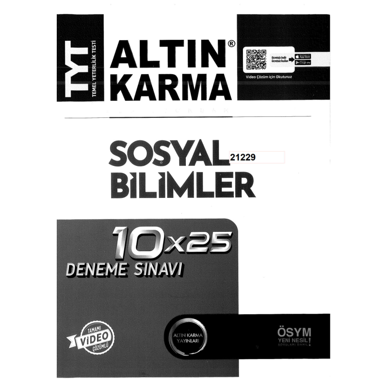TYT Sosyal Bilimler Komisyondan 10x25 Deneme