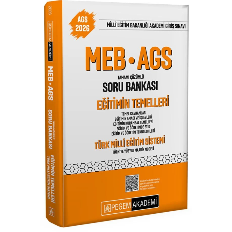 2026 MEB-AGS Eğitimin Temelleri ve Türk Milli Eğitim Sistemi Soru Bankası Çözümlü Pegem Akademi Yayınları
