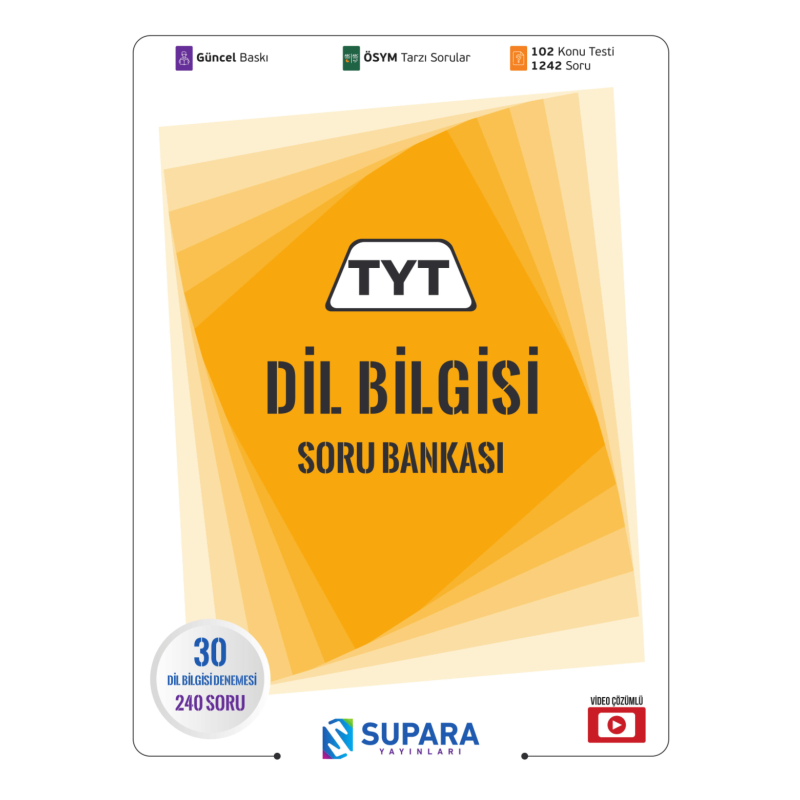 TYT Dil Bilgisi Soru Bankası Supara Yayınları