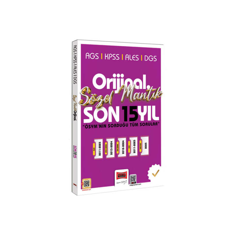2026 KPSS AGS ALES DGS Orijinal Sözel Mantık Son 15 Yıl Çıkmış Sorular Yargı Yayınları