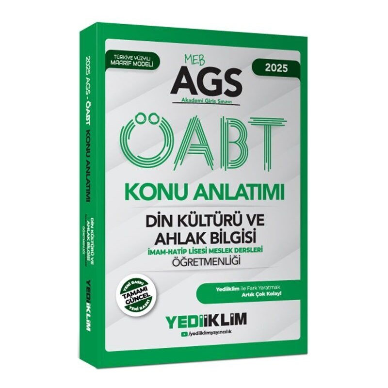 2025 MEB AGS ÖABT Din Kültürü ve Ahlak Bilgisi Öğretmenliği Konu Anlatımı Yediiklim Yayınları
