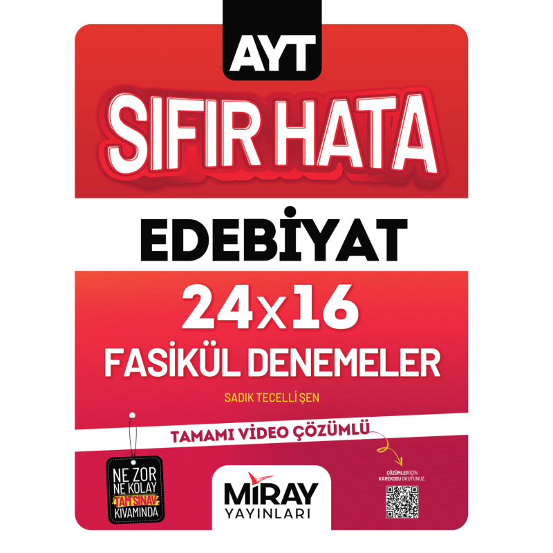 AYT Sıfır Hata Edebiyat 24x16 Fasikül Deneme Miray Yayınları