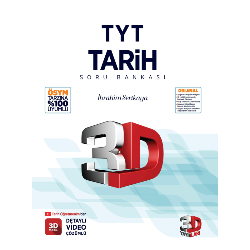 2025 TYT 3D Tarih Tamamı Video Çözümlü Soru Bankası