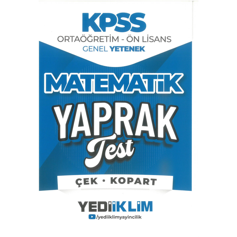 2026 KPSS Ortaöğretim-Önlisans Matematik Çek Kopart Yaprak Test Yediiklim Yayınları