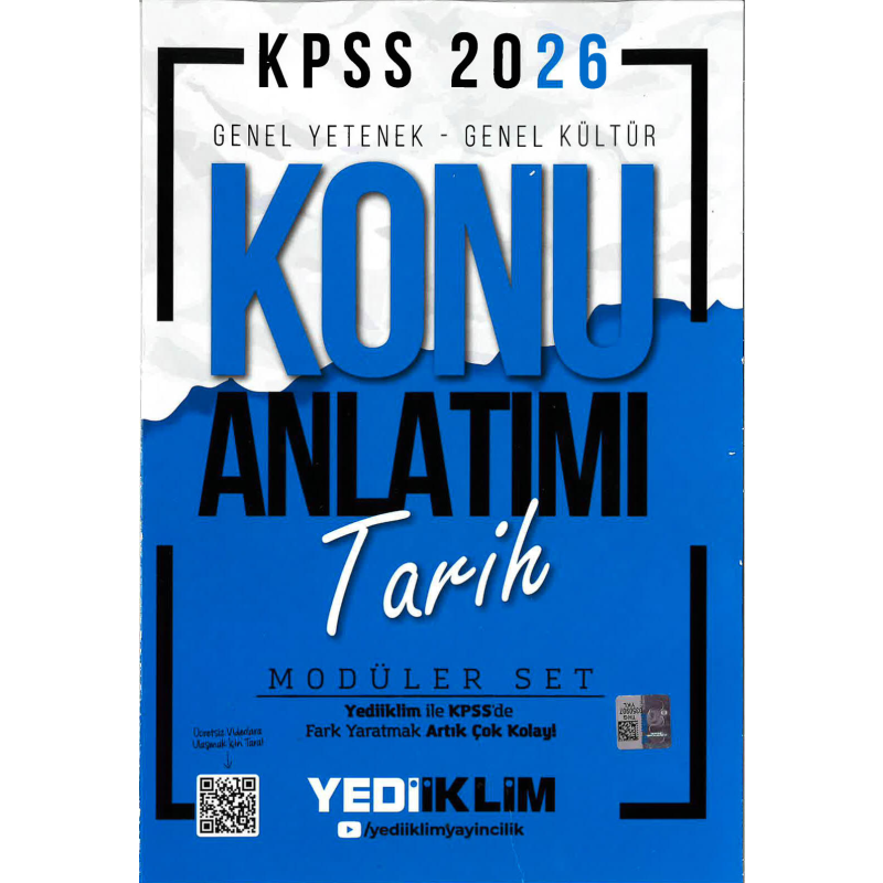 TARİH Yediiklim 2026 KPSS Genel Yetenek Genel Kültür Konu Anlatımı Modüler Yediiklim Yayınları