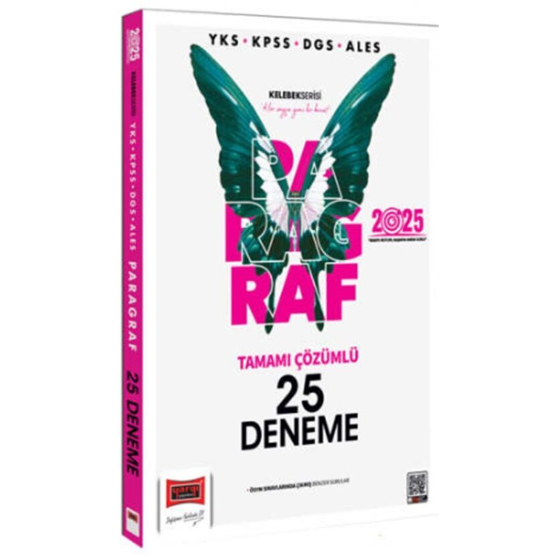 2025 YKS KPSS ALES DGS Kelebek Serisi Tamamı Çözümlü Paragraf 25 Deneme Yediiklim Yayınları