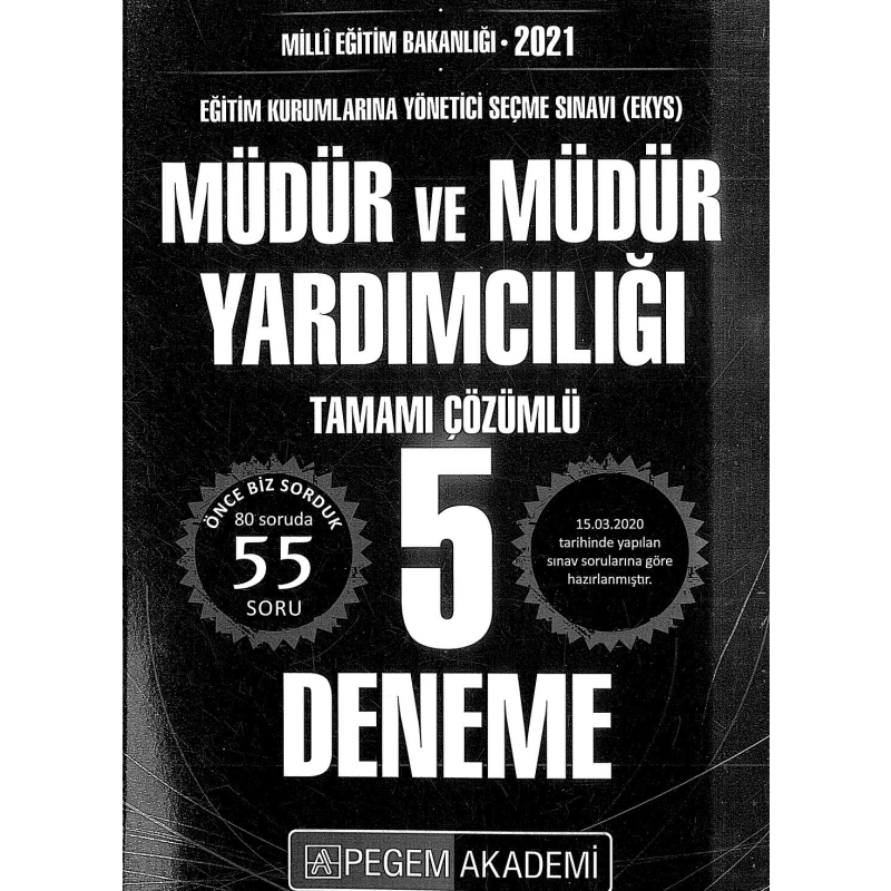 MÜDÜR VE MÜDÜR YARDIMCILIĞI 5 DENEME TAMAMI ÇÖZÜMLÜ