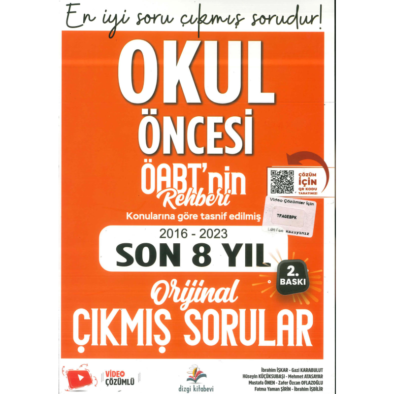 ÖABT OKUL ÖNCESİ ÖĞRETMENLİĞİ 2016-2023 ORJİNAL ÇIKMIŞ SORULAR