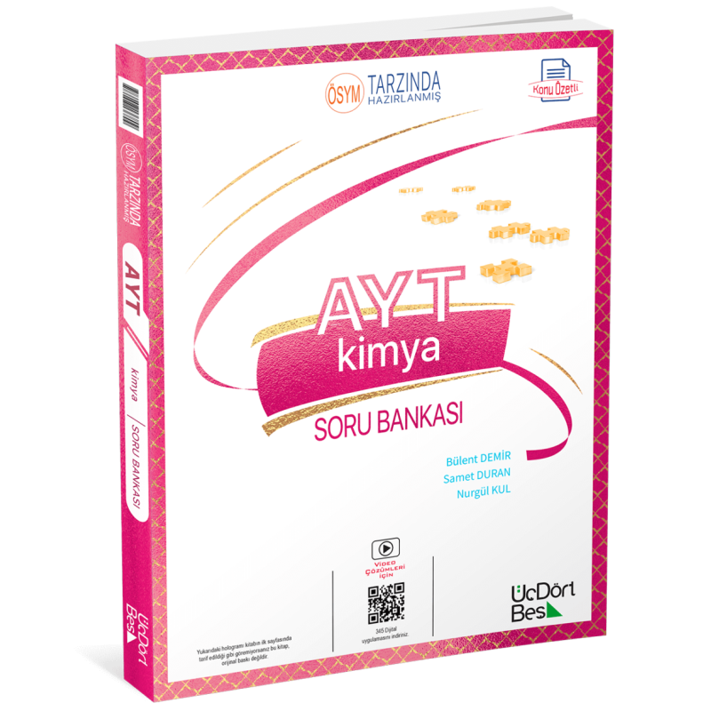 2025 AYT Kimya Konu Özetli Soru Bankası Üç Dört Beş Yayınları