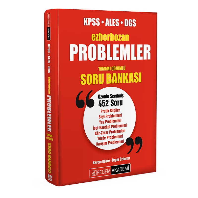 KPSS ALES DGS Problemler Ezberbozan Soru Bankası Pegem Yayınları