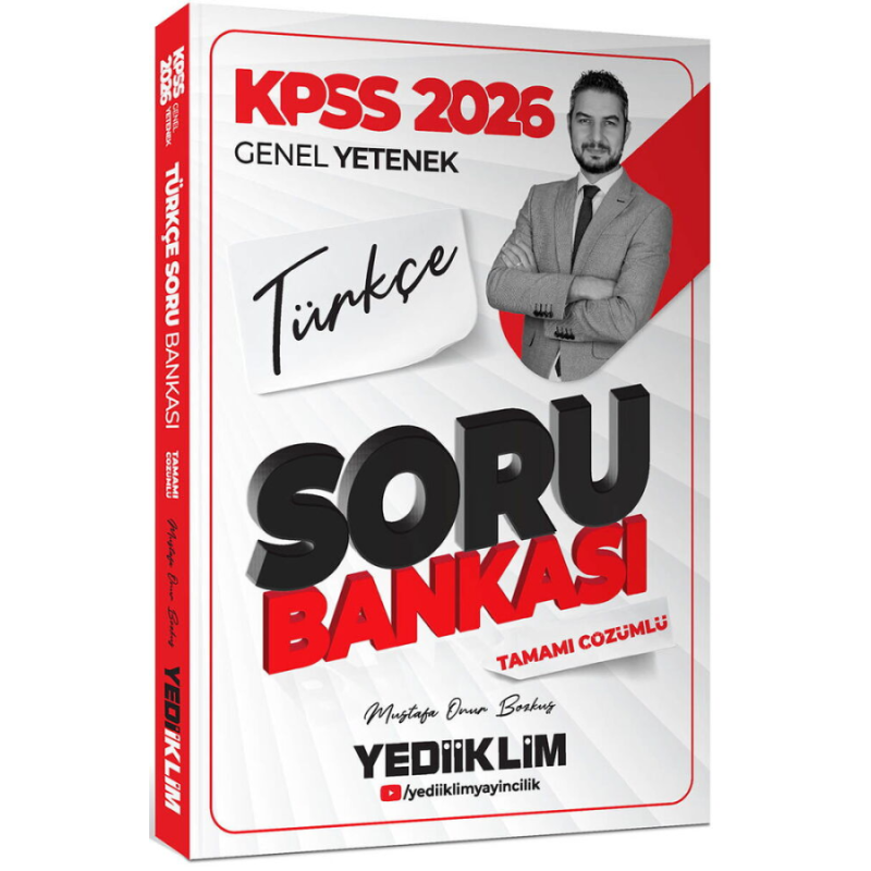 2026 KPSS Genel Yetenek Türkçe Tamamı Çözümlü Soru Bankası Yediiklim Yayınları
