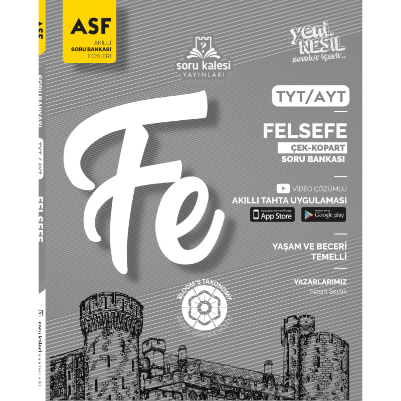 TYT AYT Felsefe Çek Kopart Akıllı Soru Bankası Föyü ASF Soru Kalesi Yayınları