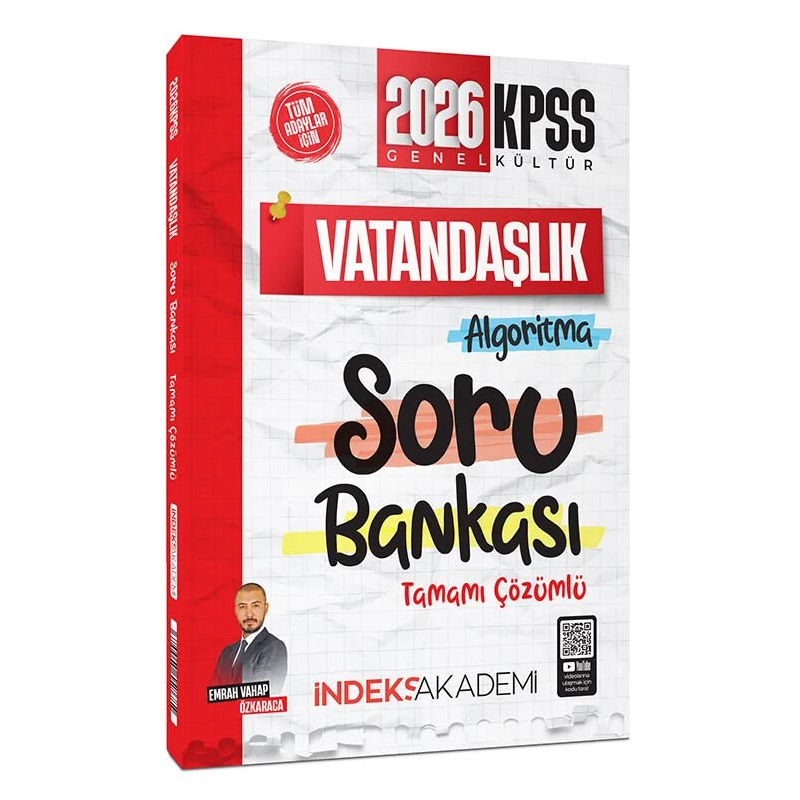 2026 KPSS Vatandaşlık Algoritma Soru Bankası Çözümlü Emrah Vahap Özkaraca İndeks Akademi Yayıncılık