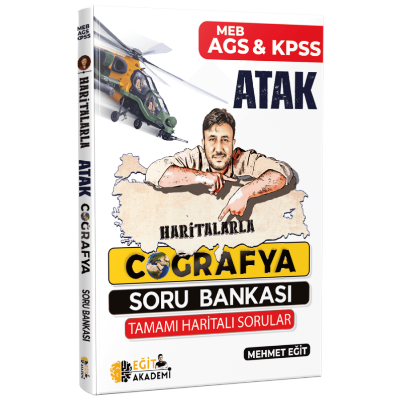 2025 MEB AGS KPSS Haritalarla Atak Coğrafya Soru Bankası Eğit Akademi
