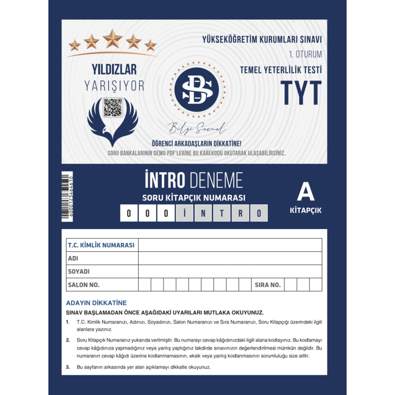 Yıldızlar Yarışıyor TYT İntro Deneme Bilgi Sarmal