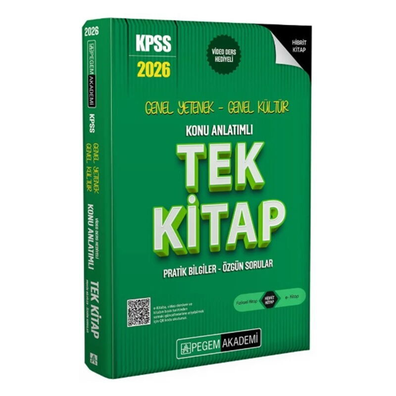 2026 KPSS Genel Yetenek Genel Kültür Konu Anlatımlı Tek Kitap Pegem Akademi Yayınları