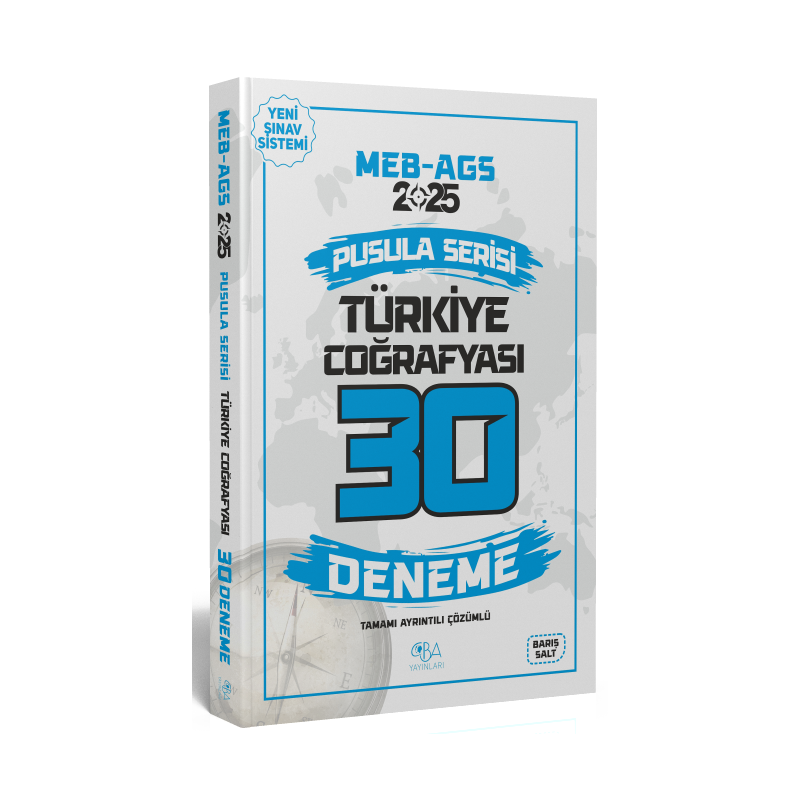2025 MEB-AGS Türkiye Coğrafyası 30 Deneme Çözümlü Pusula Serisi CBA Yayınları