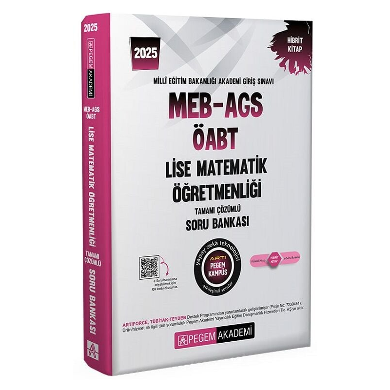 2025 MEB-AGS-ÖABT Lise Matematik Öğretmenliği Tamamı Çözümlü Soru Bankası Pegem Akademi Yayıncılık