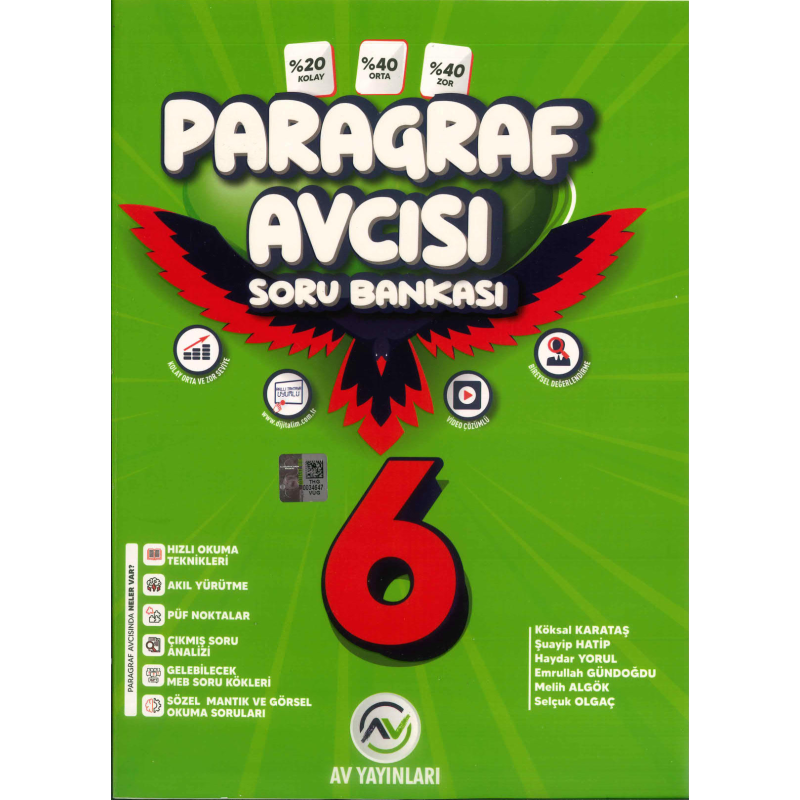 6. Sınıf Paragraf Soru Avcısı Soru Bankası Av Yayınları