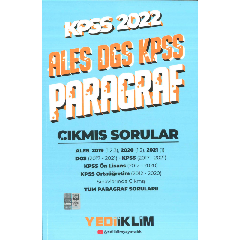 ALES DGS KPSS PARAGRAF ÇIKMIŞ SORULAR