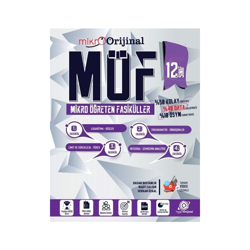 Mikro 12. Sınıf Matematik MÖF Mikro Öğreten Fasiküller Orijinal Yayınları (4 Fasikül)