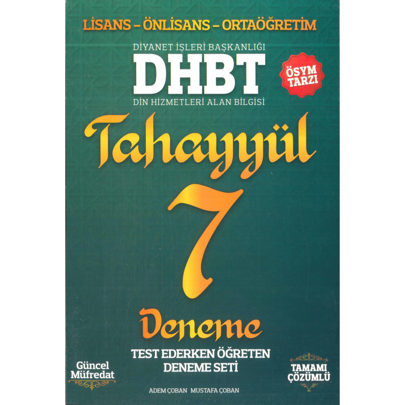 DHBT TAHAYYÜL 7 DENEME ÇÖZÜMLÜ