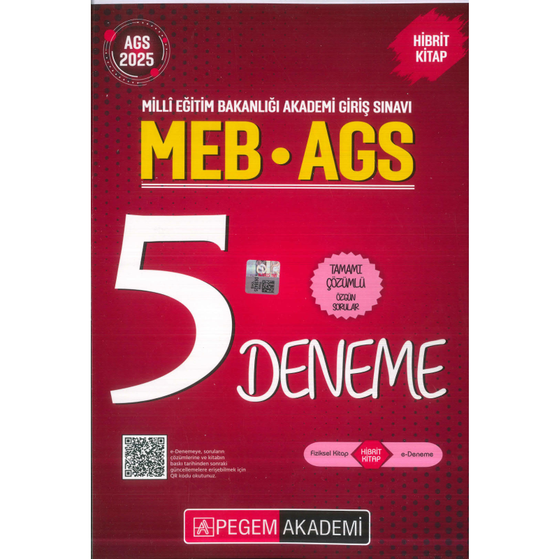2025 MEB-AGS Tamamı Çözümlü 5 Deneme Pegem Akademi Yayıncılık
