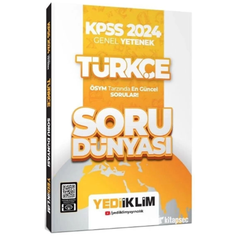 2024 KPSS Türkçe Soru Dünyası Soru Bankası Çözümlü Yediiklim Yayınları
