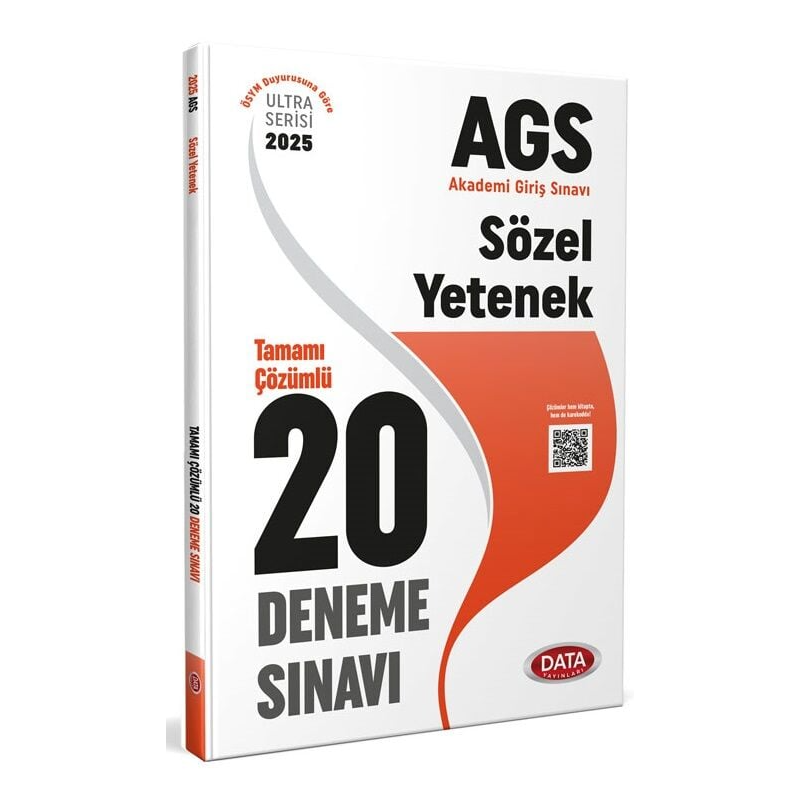 2025 AGS Sözel Yetenek Tamamı Çözümlü 20 Deneme Sınavı Data Yayınları