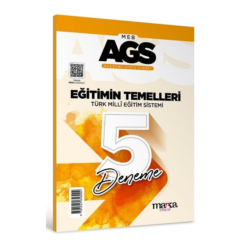 2025 MEB AGS Eğitimin Temelleri Türk Milli Eğitim Sistemi 5 Deneme Tamamı Video Çözümlü Marka Yayınları